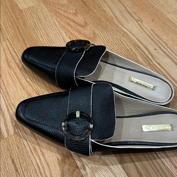 Louise et Cie Black Leather Mules with Horsebit Detail - Picture 11 of 11